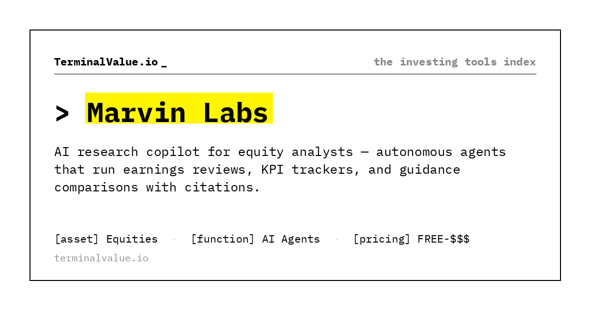 Marvin Labs — AI Agents for Equities — TerminalValue.io